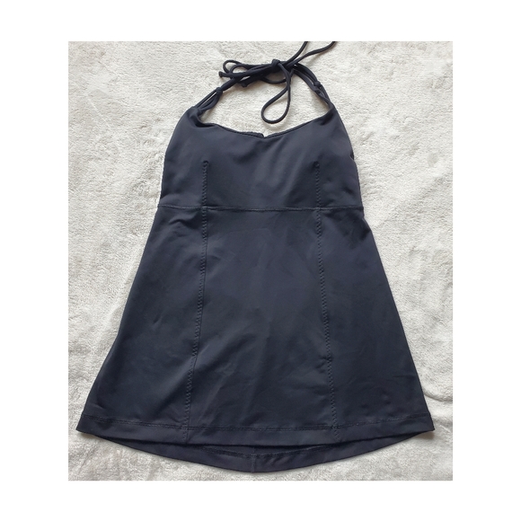 lululemon wandering yogi low back halter top size 8 in black - Picture 4 of 10